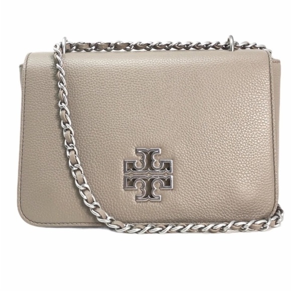 Tory Burch | Britten Large Grey Adjustable Shoulder Bag - Picture 1 of 11